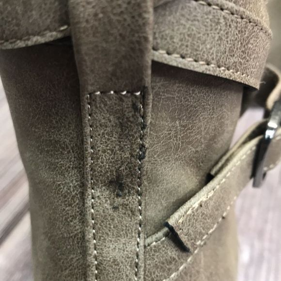 Journee Carly Taupe Vegan Leather Riding Boots 8M - Picture 9 of 11